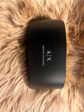 Armani Exchange Matte Black Sunglasses Case with White A|X Logo